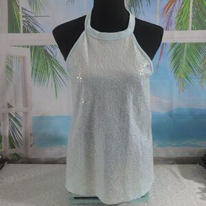 Haptics by Holly Harper Light Green Sequin Sparkle Tank Top New without Tags